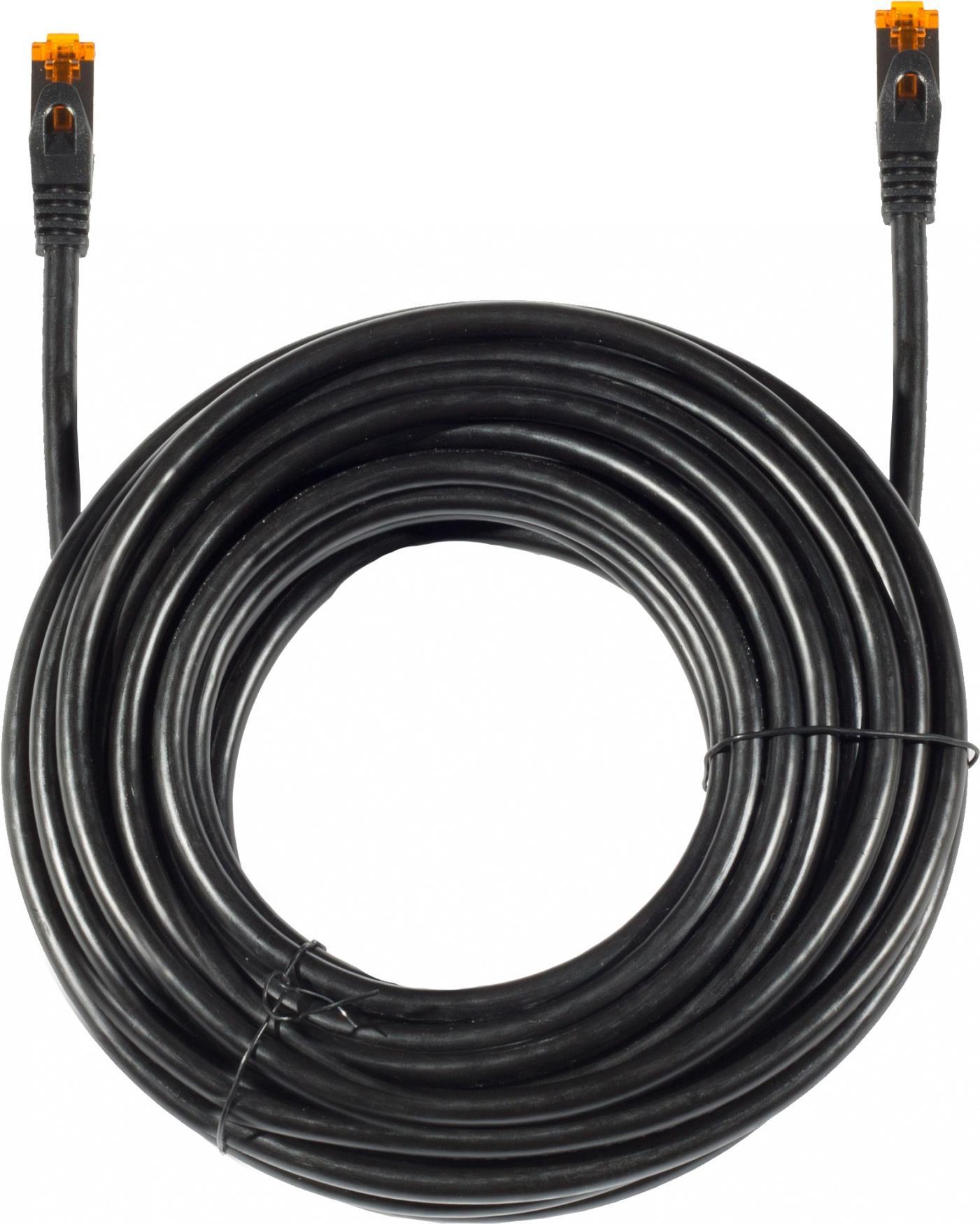 Helos - Patch-Kabel - RJ-45 (M) zu RJ-45 (M) - 45 m - SFTP - CAT 6a - im Freien, ohne Haken - Schwarz von helos