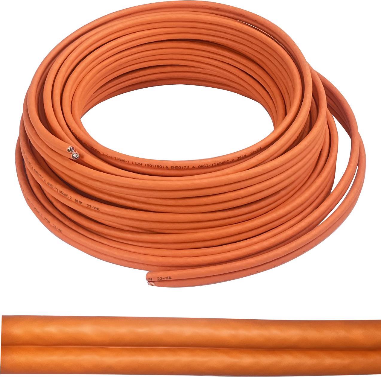 Helos - Patch-Kabel - RJ-45 (M) zu RJ-45 (M) - 50 m - SFTP, PiMF - Duplex -Cat.7 Rohkabel - halogenfrei - orange von helos