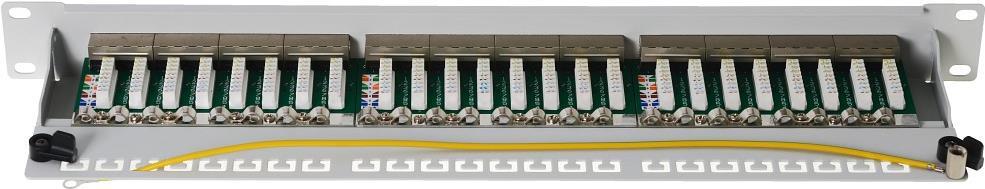 Helos - Patch Panel - RJ-45 X 24 - Grau, RAL 7035 - 1U - 48.3 cm (19) von helos
