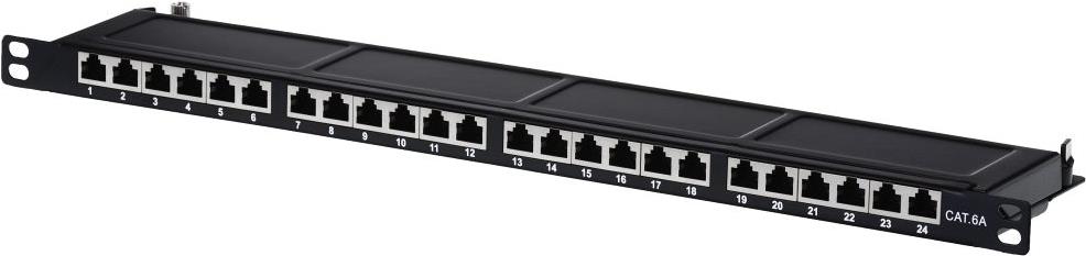 Helos - Patch Panel - RJ-45 X 24 - Schwarz, RAL 9005 - 0.5U - 48.3 cm (19) von helos