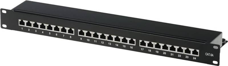 Helos - Patch Panel - Rack montierbar - RJ-45 X 24 - Schwarz - 1U - 48.3 cm (19) von helos