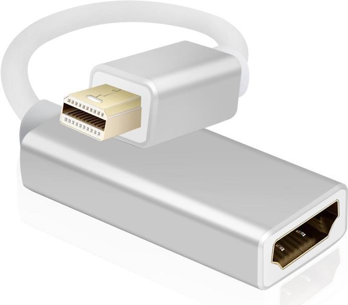 Helos Premium - Videoadapter - Mini DisplayPort männlich zu HDMI weiblich - Silber - 4K Unterstützung Helos Premium - Videoadapter - Mini DisplayPort männlich zu HDMI weiblich - Silber - 4K Unterstützung von helos