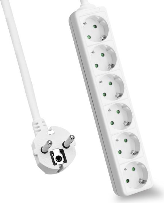 Helos Steckdosenleiste CLASSIC, 6-fach, weiß, 3,0m, ohne Schalter Robustes klassisches Design , 3,0m Zuleitung , Leiterquerschnitt: 1,5 mm² , Kabeltyp: H05VV-F 3G1.5mm , ohne Schalter , 6 Schutzkontaktsteckdosen 45° gedreht , mit Berührungsschutz , belastbar bis zu 16 A/230V (4000 Watt) , VDE, CE und GS-Zertifiziert , Farbe: weiß (262794) Helos Steckdosenleiste CLASSIC, 6-fach, weiß, 3,0m, ohne Schalter Robustes klassisches Design , 3,0m Zuleitung , Leiterquerschnitt: 1,5 mm² , Kabeltyp: H05VV-F 3G1.5mm , ohne Schalter , 6 Schutzkontaktsteckdosen 45° gedreht , mit Berührungsschutz , belastbar bis zu 16 A/230V (4000 Watt) , VDE, CE und GS-Zertifiziert , Farbe: weiß (262794) von helos