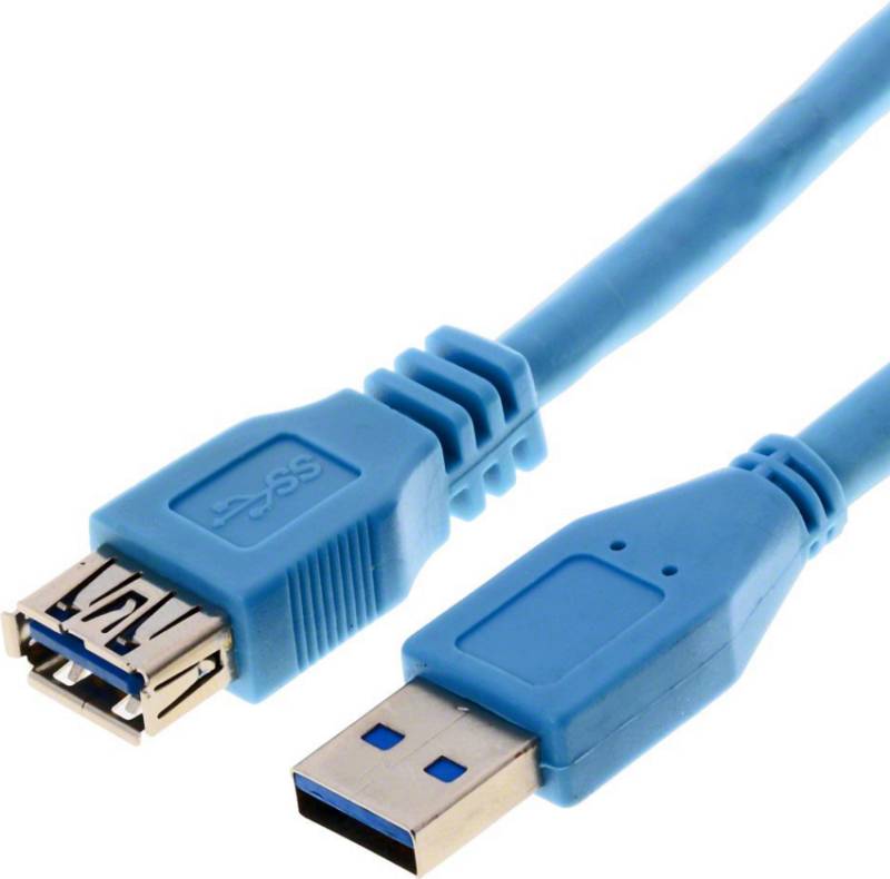 Helos USB 3.0 Kabel Stecker A / Kupplung A, 5,0 m Verlängerungskabel Stecker Typ A auf Kupplung Typ A, blau, 5,0 Meter von helos
