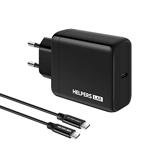 GaN 65W USB C Ladegerät Netzteil mit PD PPS für HP Spectre Envy X360,MacBook Pro/Air, iPhone 14 Pro/Pro Max S23 Ultra, S23+, S23 usw, Thinkpad und Anderen Laptops Tablette Typ C Charger von helpers lab