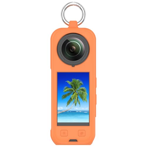 Schutzhülle für Insta360 X5, für Damen und Herren, weiches Silikon, Stoßfängerhülle, Rahmen für Insta360 X4 X3 Action-Kamera (Orange, Insta360 X4) von hengkang
