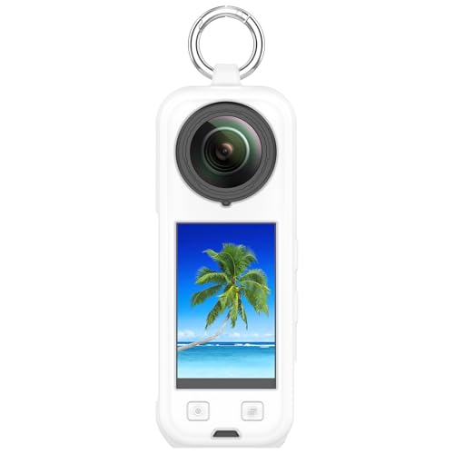 Schutzhülle für Insta360 X5, für Damen und Herren, weiches Silikon, Stoßfängerhülle, Rahmen für Insta360 X4 X3 Action-Kamera (weiß, Insta360 X4) von hengkang