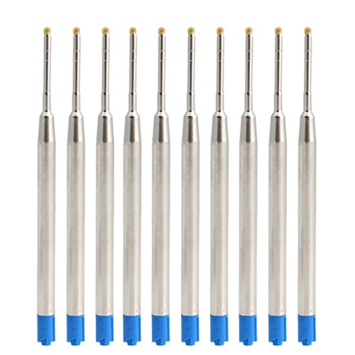 10 x Standard-Kugelschreiberminen mit 1 mm Spitze, Blau, 10 Stück von hero-s
