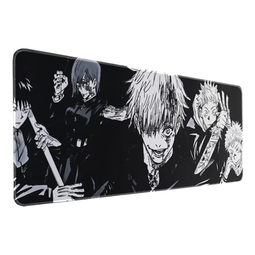 hey50 Jujutsu Kaisen Japanisches Anime-Mauspad, glatt, waschbar, XL, Gaming-Mauspad, Gummi, groß, 80 x 30 cm von hey50