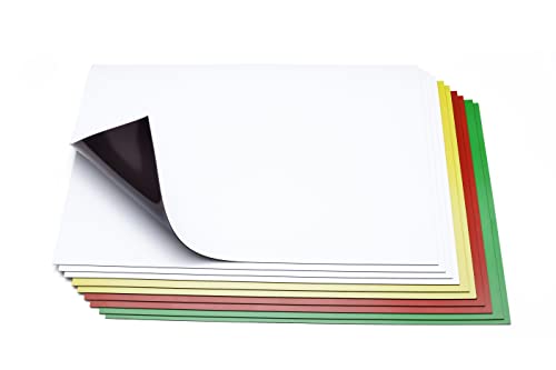 Magnetfolie DIN A4, 10 Stück, farbig sortiert – Präsentationsmittel, für kreative Ideen, zum Beschriften und Basteln, flexibel zuschneidbar von hf hajo - fix Magnet- | Klebe- | Schneideprodukte