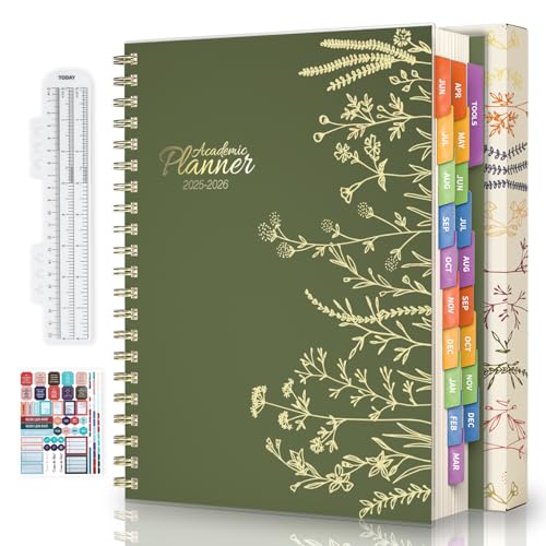 hi!SCI Akademischer Monats-/Wochen-/Tagesplaner für die Schule, 19 Monate, 25–26 Planungsbuch mit bunten Tabs, 21,6 x 27,9 cm, College-Organizer für Schüler, Lehrer, Salbeigrün hi!SCI Akademischer Monats-/Wochen-/Tagesplaner für die Schule, 19 Monate, 25–26 Planungsbuch mit bunten Tabs, 21,6 x 27,9 cm, College-Organizer für Schüler, Lehrer, Salbeigrün von hi!SCI
