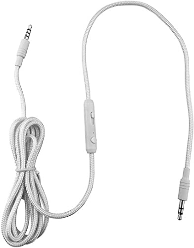 Audiokabel, 1,2 Meter Nylon Premium Audiokabel für iPhone, iPad, Kopfhörer, Smartphones, MP3-Player und alle Ihre Audio Media Entertainment (Weiß) von hisonic