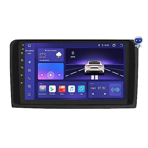 2 Din Android 12 Autoradio Navigation 9 Zoll Touchscreen kompatibel Mercedes-Benz ML-Klasse W164(2005-2012),Mercedes-Benz GL-Klasse X164(2005-2012) Unterstützung mit Apple/Carplay Android Auto von hizpo