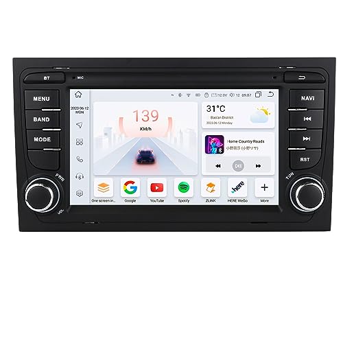 Android 12 Autoradio 7 Zoll Touchscreen 8-Kern Für Audi A4 B6 (8E/8H) (2000-2006) /B7 (8E/8H) (2004-2008) WiFi CarPlay/Android Auto Bluetooth DAB+ OBD2 RDS OPS SWC DSP (A4) von hizpo