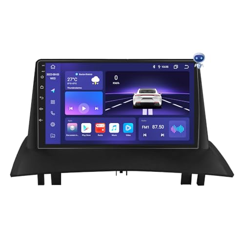 Android 12 Autoradio 9 Zoll Touchscreen 8-Kern Für Renault Megane 2 2002 2003 2004 2005 2006 2007 2008 2009 WiFi Wireless Android Auto & Carplay Bluetooth 4G+32G WiFi 4G GPS RDS AM/FM Rückfahrkamera von hizpo