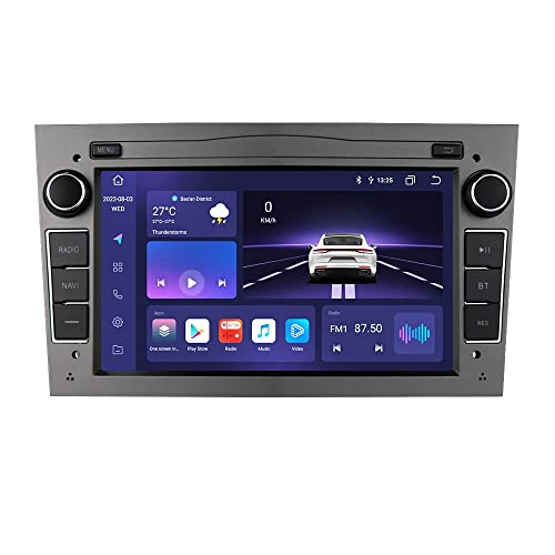 Android 12 Autoradio Bluetooth für Opel Astra H Corsa C Zafira Corsa D Meriva Vivaro GPS Navi Bluetooth/Apple Carplay &Android Auto/USB WiFi 4G LTE Rückfahrkamera Eingang Mirrorlink Lenkradsteuerung von hizpo