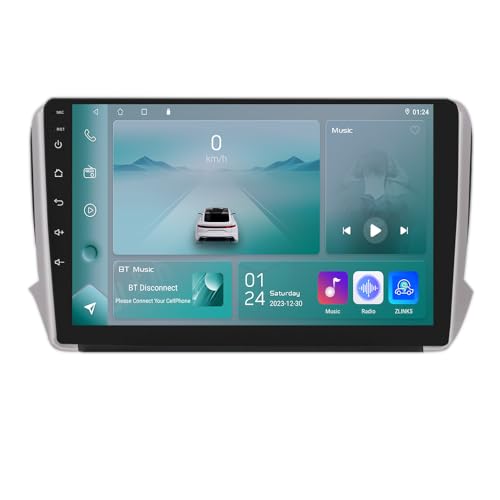 Android 13 10.1-Zoll-Autoradio für Peugeot 208 2008 2014-2018 4-Kern 2GB & 64GB Speicher, unterstützt kabelloses Carplay/Android Auto, Lenkradsteuerung, WLAN/4G, AM/FM von hizpo