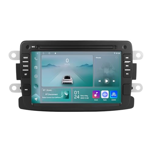 Android 13 7-Zoll-Autoradio für Dacia Logan 2012-2017/für Renault Captur Symbol Duster 2013-2017/ für Lada Xray2 4-Kern 2GB & 32GB Speicher, unterstützt kabelloses Carplay/Android Auto, Lenkradsteuer von hizpo