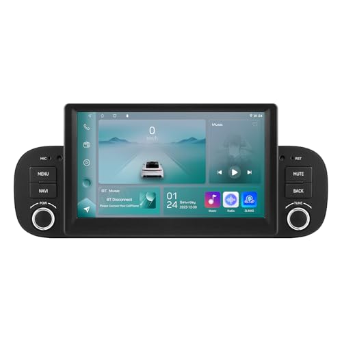 Android 13 7-Zoll-Autoradio für FIAT Panda 2013-2020 4-Kern 2GB & 32GB Speicher, unterstützt kabelloses Carplay/Android Auto, Lenkradsteuerung, WLAN/4G, AM/FM von hizpo