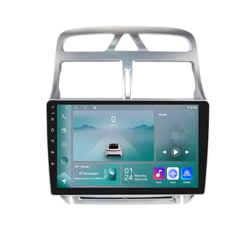 Android 13 9-Zoll-Autoradio für Peugeot 307 307CC 307SW 2002-2013 4-Kern 2GB & 64GB Speicher, unterstützt kabelloses Carplay/Android Auto, Lenkradsteuerung, WLAN/4G, AM/FM von hizpo