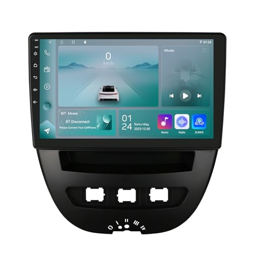 Android 13 Autoradio 10.1 Zoll Touchscreen 4-Kern Für Peugeot 107 /Toyota Aygo/Citroen C1 2005-2014 WiFi CarPlay/Android Auto Bluetooth 4G SWC GPS RDS 2GB+64GB von hizpo