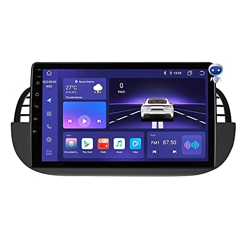 hizpo 9 Zoll Touchscreen Autoradio Kompatibel mit FIAT 500 2007-2014 mit Carplay/Android Auto 8-Core-UPC 4+32GB Dab Autoradio Adapter WiFi 4G Mirror Link (Schwarz) von hizpo
