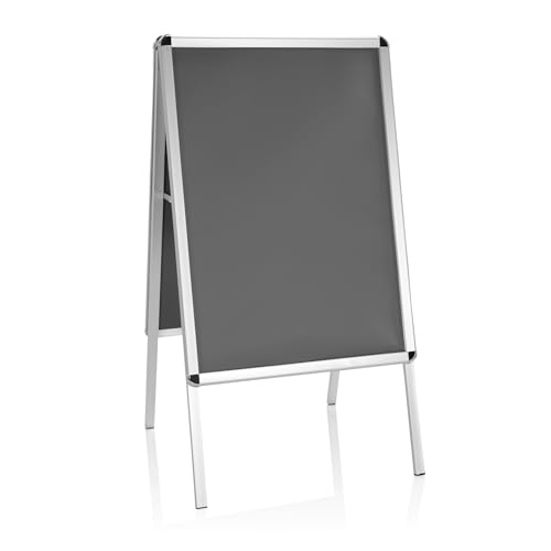 hjh OFFICE Kundenstopper A1 wetterfest AGENDA II Plakataufsteller Werbetafel beidseitig nutzbar mit Alu-Rahmen von hjh OFFICE