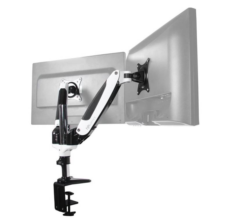 hjh OFFICE Monitorhalterung VM-MG2S Aluminium Monitor-Halterung, (bis 27 Zoll, Monitorarm, Kabelmanager integriert, drehbar, schwenkbar und neigbar) von hjh OFFICE