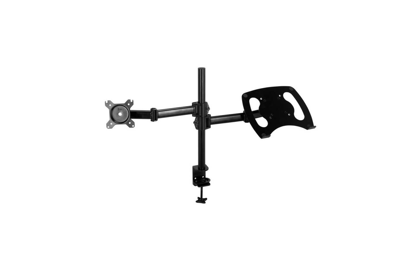 hjh OFFICE Monitorhalterung VM-MH2 Stahl Monitor-Halterung, (bis 32 Zoll, Monitorarm inkl. Laptopablage, schwenkbar, neigbar und 360° drehbar) von hjh OFFICE