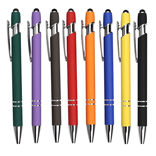 hocadon 8 Stück Kugelschreiber mit Touchpen, Kapazitive Stylus Kugelschreiber ​2 in 1 Stylus, Druckkugelschreiber für Universelle Touchscreen Geräte, 1.0 mm(8 Farben) von hocadon
