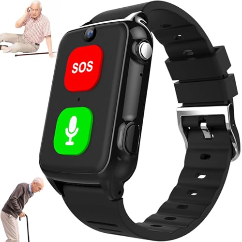 hocvseo Ältere Positionierungs-Smartwatch, SOS-Notruf-Armband, Wasserdichter 4G-Videoanruf, GPS-Standortverfolgung, Für Ältere Menschen, Demenz, Alzheimer von hocvseo