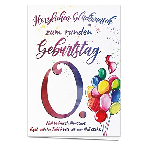 hoffnungsart XXL GEBURTSTAGSKARTE A4 mit Umschlag – Neuanfang zum runden Geburtstag. Glückwunschkarte von hoffnungsart