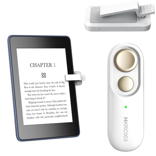 Hogance RF-Fernbedienung zum Umblättern zum Lesen auf Kindles, eBook-Seitenumsetzer eReader-Zubehör für iPad Android-Tablets, Zubehör für den Kindles, Sehr Leicht, HKRC003, Weiß+Champagner Hogance RF-Fernbedienung zum Umblättern zum Lesen auf Kindles, eBook-Seitenumsetzer eReader-Zubehör für iPad Android-Tablets, Zubehör für den Kindles, Sehr Leicht, HKRC003, Weiß+Champagner von hogance