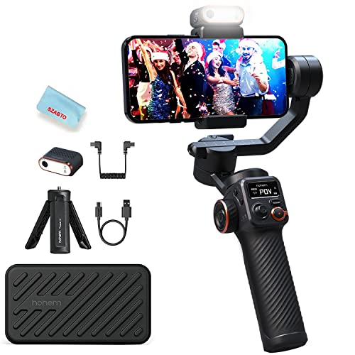 Hohem iSteady M6 Kit Smartphone Gimbal Stabilisator 3-Achsen mit Magnetischer AI-Tracker Fill Light für iPhone Android mit 0,91 Zoll OLED-Display Max. Traglast 400 g von hohem