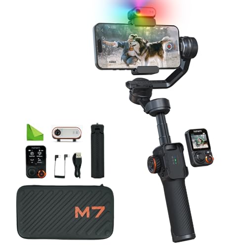 Hohem iSteady M7 Smartphone Gimbal Handgelenk Stabilisator für iPhone &Android mit AI Tracking,Abnehmbare Fernbedienung+Selfie-Stativ+Magnet-LED,4K Vlogging Zubehör für YouTube/TikTok (M6 Upgrade Kit) Hohem iSteady M7 Smartphone Gimbal Handgelenk Stabilisator für iPhone &Android mit AI Tracking,Abnehmbare Fernbedienung+Selfie-Stativ+Magnet-LED,4K Vlogging Zubehör für YouTube/TikTok (M6 Upgrade Kit) von hohem