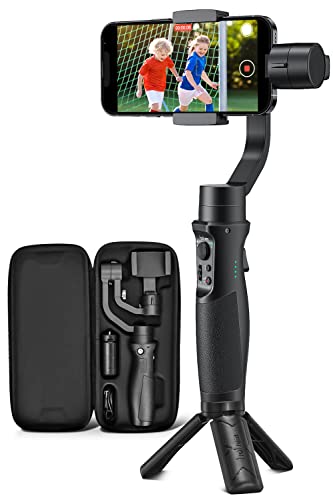 hohem Smartphone-Gimbal-Stabilisator, 3-Achsen-Handheld-iPhone-Stabilisator, Kardan-Stabilisator für iPhone XS Max Gimble für Galaxy S10+ (iSteady Mobile Plus), Schwarz, G3ISMP01B von hohem