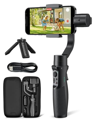 hohem Smartphone Gimbal Stabilisator - Stabilisator iSteady Mobile Plus 3-Achsen für Videoaufnahmen mit Gesichts-/Objektverfolgung, 600 °Auto Rotation, Handy Gimbal für Android iPhone 15,14,13 PRO von hohem