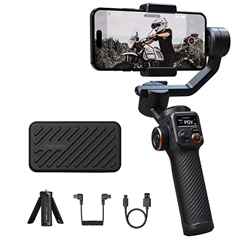 hohem iSteady M6 Gimbal Stabilisator für Smartphone, 3-Achsen Handy Gimbal Eingebautes OLED Display, 400g Nutzlast, 360° Rotation,Rückwärtsaufladung, Android und iPhone Gimbal, mit Motion Timelapse von hohem