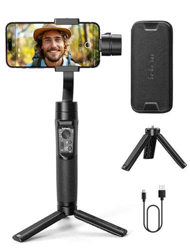 hohem iSteady Mobile Plus, Gimbal Stabilisator mit Mode Inception Zeitrafferaufnahme Live Videoaufnahme Vlog, Handy Gimbal Stabilizator fur Smartphone iPhone 15 14 pro Max Zuladung 280g von hohem