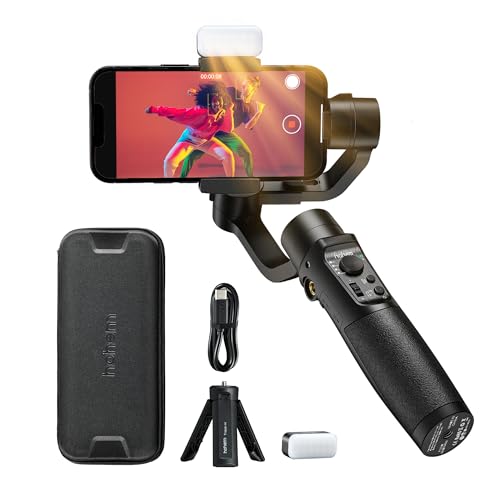 hohem iSteady Mobile Plus 2024 Kit, Gimbal Smartphone, 3-Achsen Handy Smartphone Gimbal Stabilisator, AI-Tracker, Ultraweitwinkelmodus für iPhone 15/14 Pro/Max/Android, Nutzlast 280g, für Volgging von hohem
