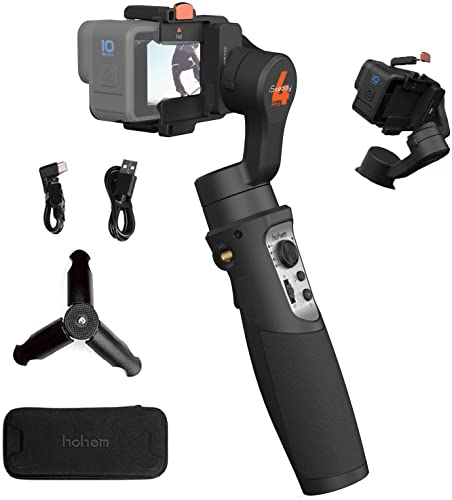 hohem iSteady Pro 4-Gimbal Stabilisator 3 Achsen kompatibel mit GoPro 12/11/10/9/8/7/6/5,für Osmo Action/ Insta360 One R und andere Action-Kameras- IPX4 Spritzwassergeschützt von hohem