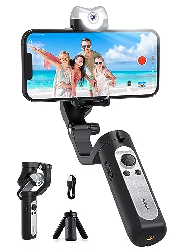 hohem iSteady V2S Smartphone Gimbal, 3-Achsen Handy Gimba mit AI Tracking, Tragbar und Faltbar, Android und iPhone Gimbal mit Fülllicht, Gimbal Stabilizer für Vlogging/YouTube/TikTok von hohem