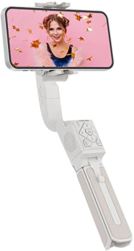 iSteady Q 1-Achsen-Stabilisator, Weiß, hohes Selfie-Stick-Stativ, ausziehbar, 4-in-1 Profi-Selfie-Stick (weiß) von hohem