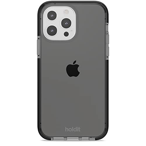 holdit Klar Hülle für iPhone 13 Pro (6,1") - Transparent Stoßfeste Handyhülle - Flexiblem und Durchsichtige Schutzhülle in Getönter Farbe - Clear TPU Case - Schwarz von holdit