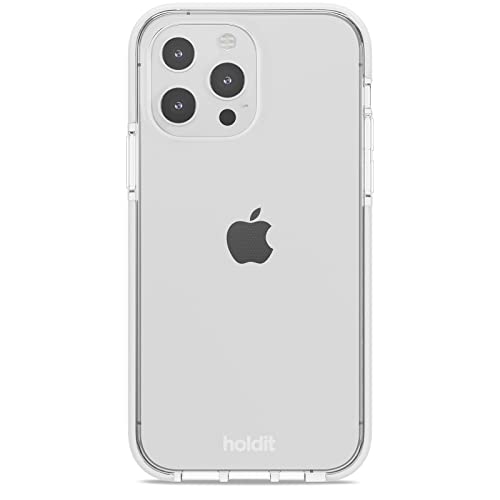 holdit Klar Hülle für iPhone 13 Pro (6,1") - Transparent Stoßfeste Handyhülle - Flexiblem und Durchsichtige Schutzhülle in Getönter Farbe - Clear TPU Case - Weiß von holdit