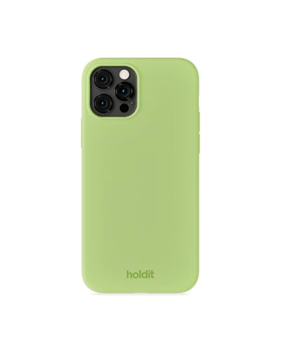 holdit Silikonhülle iPhone 12/12 Pro - 0,8mm Ultra dünn Handyhülle Silikon - Trendy Slim Silicone case mit Voller Schutz (erhöhte Kante für Kameraschutz) - Matcha Green von holdit