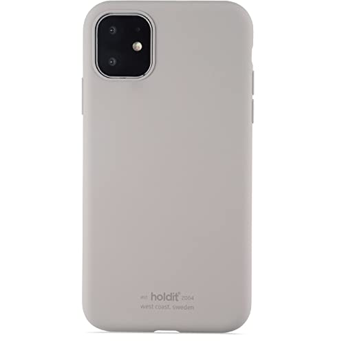 holdit Silikonhülle iPhone 11/Xr (6,1”) - 0,8mm Ultra dünn Handyhülle Silikon - Trendy Slim Silicone case mit Voller Schutz (erhöhte Kante für Kameraschutz) - Taupe von holdit