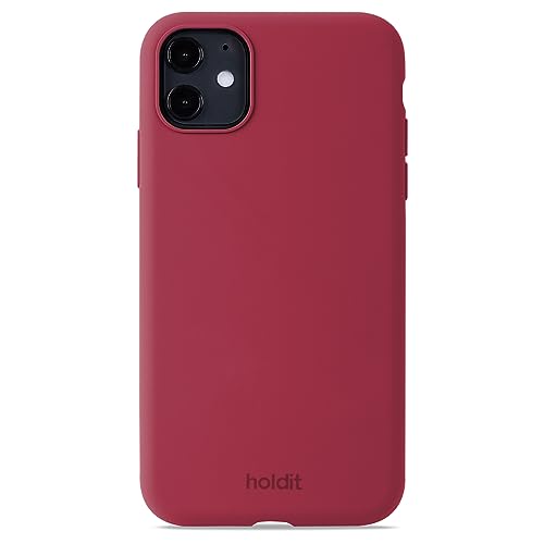holdit Silikonhülle iPhone 11/Xr - 0,8mm Ultra dünn Handyhülle Silikon - Trendy Slim Silicone case mit Voller Schutz (erhöhte Kante für Kameraschutz) - Red Velvet von holdit