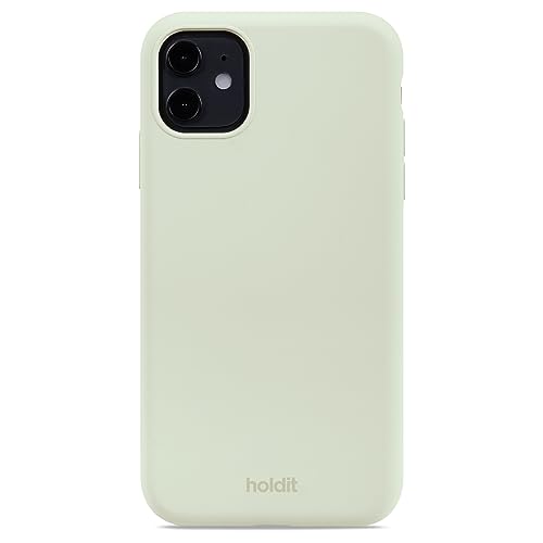 holdit Silikonhülle iPhone 11/Xr - 0,8mm Ultra dünn Handyhülle Silikon - Trendy Slim Silicone case mit Voller Schutz (erhöhte Kante für Kameraschutz) - White Moss von holdit