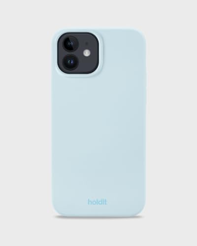 holdit Silikonhülle iPhone 12/12 Pro (6,1”) - 0,8mm Ultra dünn Handyhülle Silikon - Trendy Slim Silicone case mit Voller Schutz (erhöhte Kante für Kameraschutz) - Mineral Blue von holdit